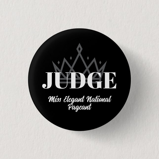 Botón de Juez de Concurso Negro Minimalista Paneli (Anverso)