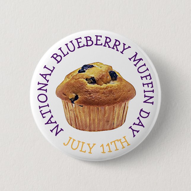Botón de julio del Día Nacional del Muffin de Blue (Anverso)