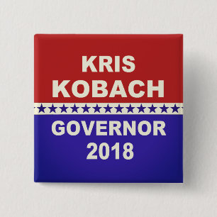 Botón de Kansas 2018 del gobernador de Kris Kobac