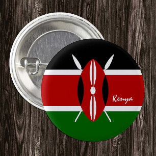 Botón de Kenia, moda patriótica de la bandera keni