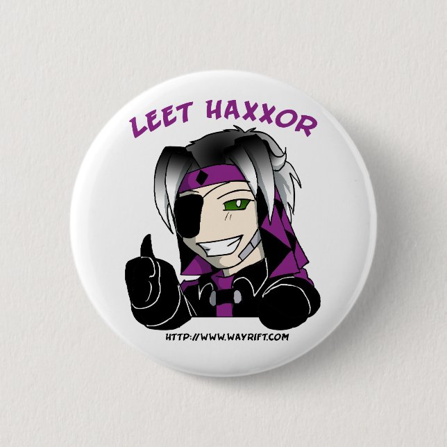 Botón de Kip "Leet Haxxor" (Anverso)