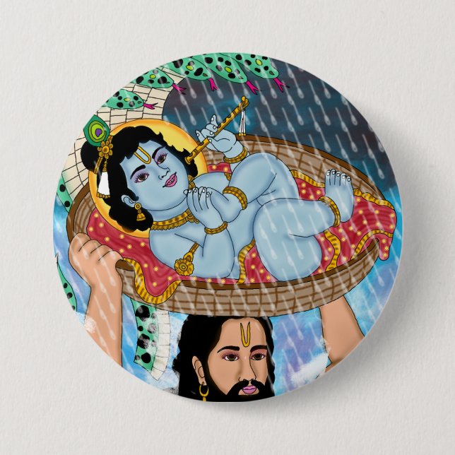 Botón de Krishna y Vasudeva (Anverso)