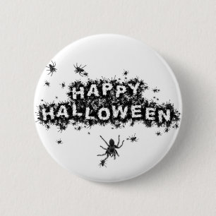 Botón de la araña del feliz Halloween