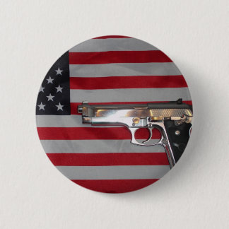 Botón de la bandera americana y del arma