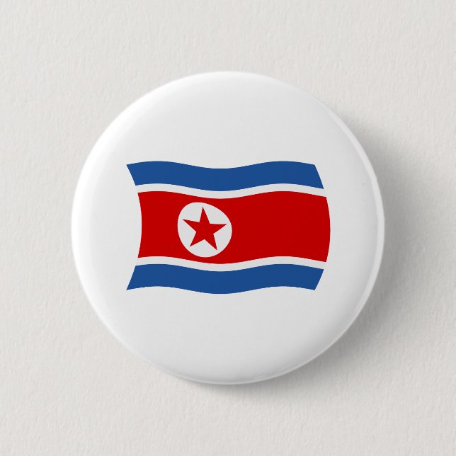 Botón de la bandera de Corea del Norte (Anverso)