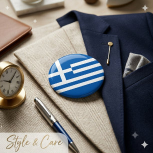 Botón de la bandera de Grecia Insignia patriótica