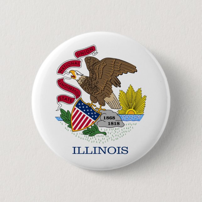 Botón de la bandera de Illinois (Anverso)