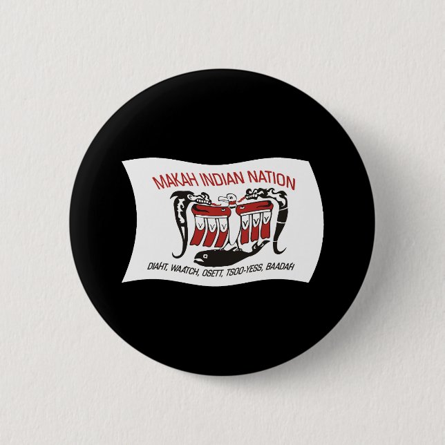Botón de la bandera de la tribu Makah (Anverso)