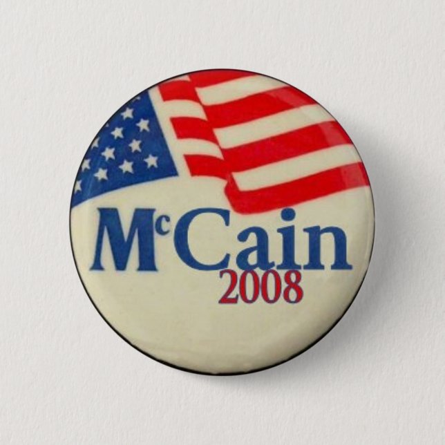 Botón de la bandera de McCain 2008 (Anverso)