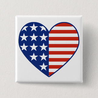 Botón de la bandera del corazón de los E.E.U.U.