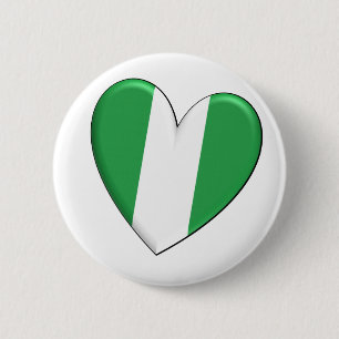 Botón de la bandera del corazón de Nigeria