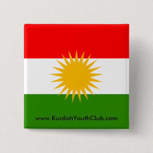 Botón de la bandera del Kurdistan (Anverso)