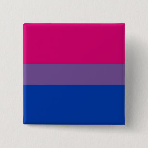 Botón de la bandera del orgullo del BI (cuadrado)