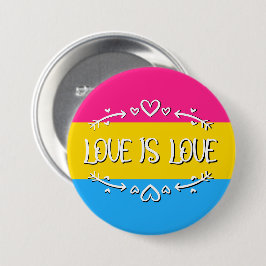 Botón de la bandera del orgullo pansexual "El amor