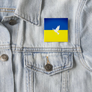 Botón de la bandera ucraniana para la paz en el mu