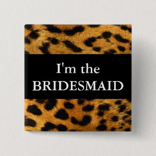 Botón de la boda del estampado leopardo de la dama