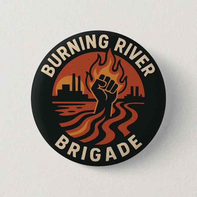 Botón de la Brigada del Río en Llamas (Anverso)