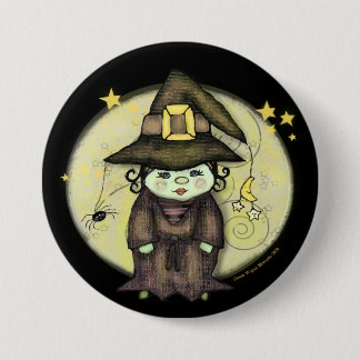 Botón de la bruja de Halloween