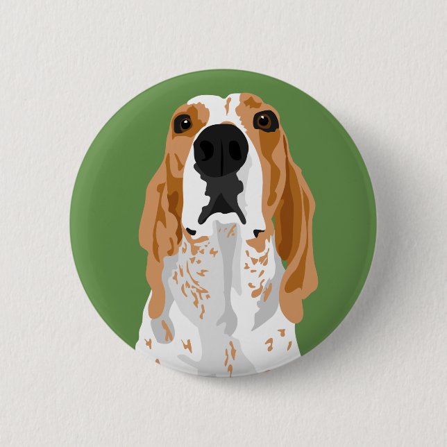 Botón de la cabeza del coonhound de Redtick (Anverso)