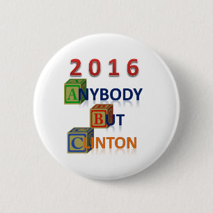 Botón de la campaña cualquiera pero de Clinton