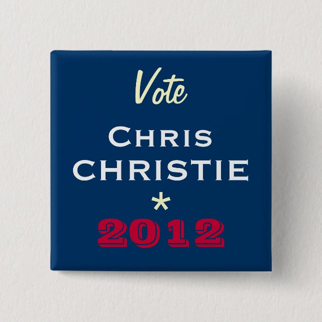 Botón de la campaña de CHRISTIE 2012 de Chris del (Anverso)