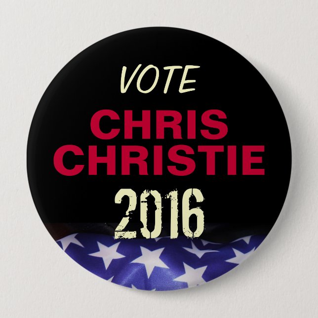Botón de la campaña de CHRISTIE 2016 de Chris del (Anverso)