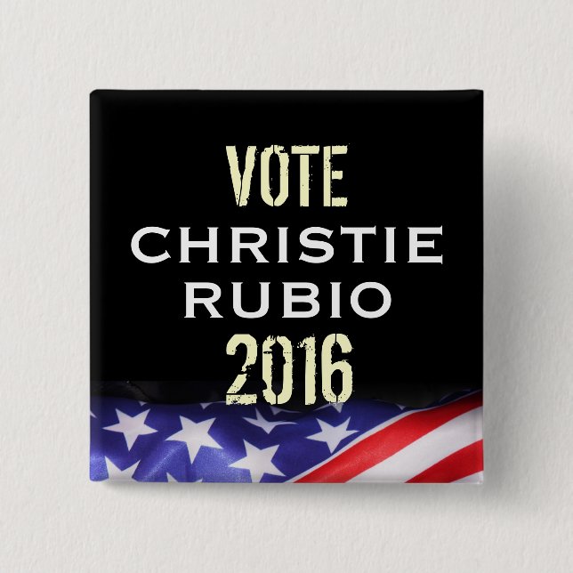 Botón de la campaña de Christie Rubio 2016 (Anverso)