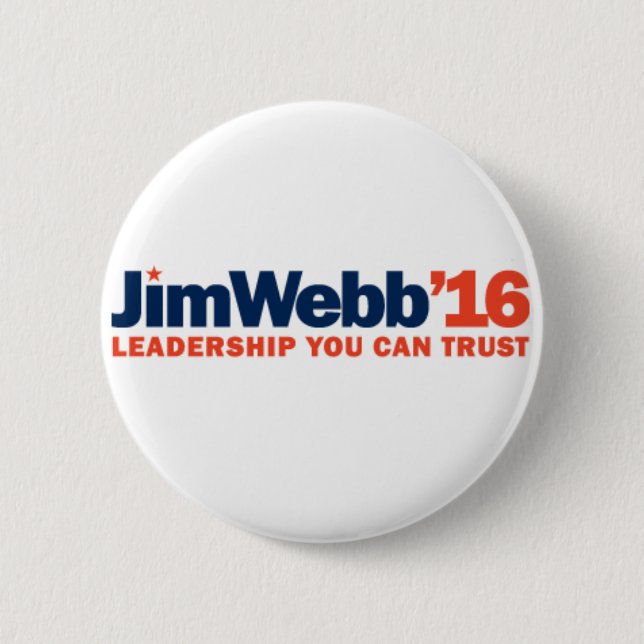 Botón de la campaña de Jim Webb 2016 - 2,25" (Anverso)