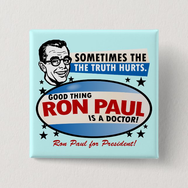 Botón de la campaña de Ron Paul (Anverso)