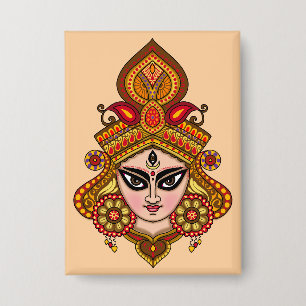 Botón de la cara de la diosa Durga