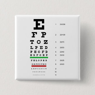 Botón de la carta de ojo de Snellen