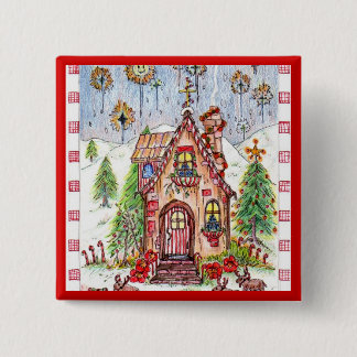 Botón de la casa del navidad
