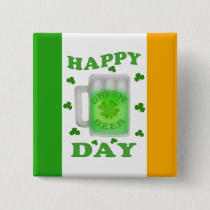 Botón de la cerveza del verde del día de St