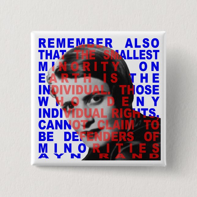 Botón de la cita de Ayn Rand (Anverso)