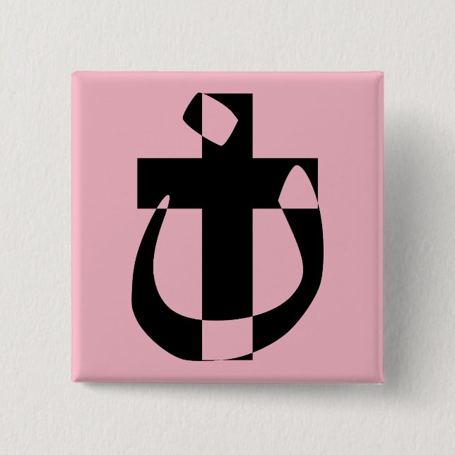 Botón de la Cruz Cristiana Solidaria del Símbolo N (Anverso)