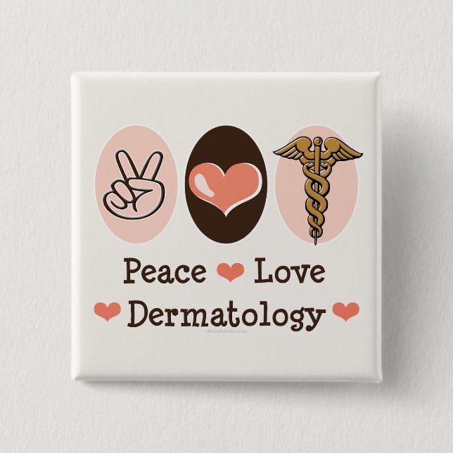 Botón de la dermatología del amor de la paz (Anverso)