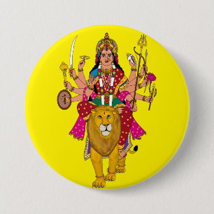 Botón de la Diosa Durga – Divina Devi Hindú Espiri