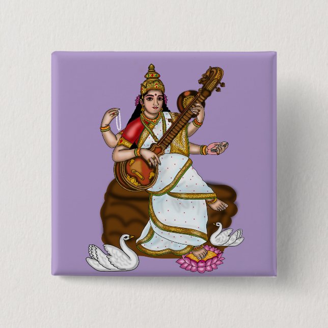 Botón de la Diosa Saraswati (Anverso)