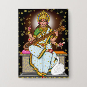 Botón de la Diosa Saraswati