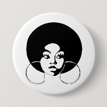 Botón de la diva del Afro