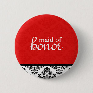 Botón de la doncella roja de honor