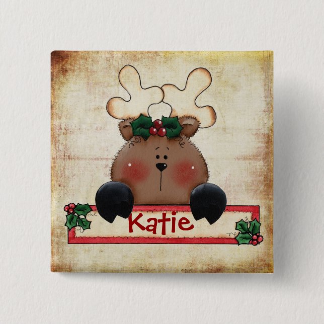 Botón de la etiqueta de la media de Chrtimstas (Anverso)