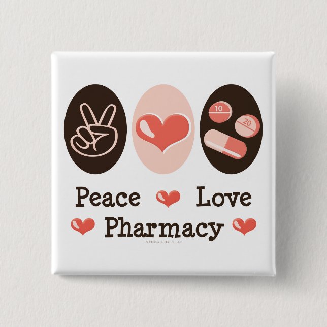 Botón de la farmacia del amor de la paz (Anverso)
