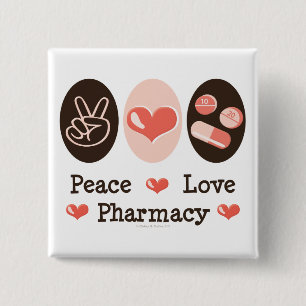 Botón de la farmacia del amor de la paz