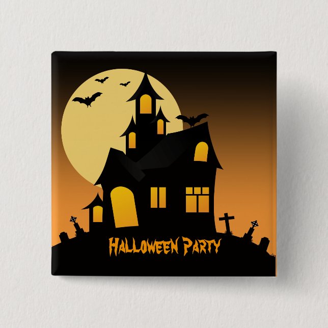 botón de la fiesta de Halloween de la casa perdida (Anverso)