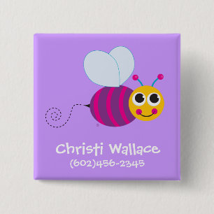 Botón de la identificación de la abeja