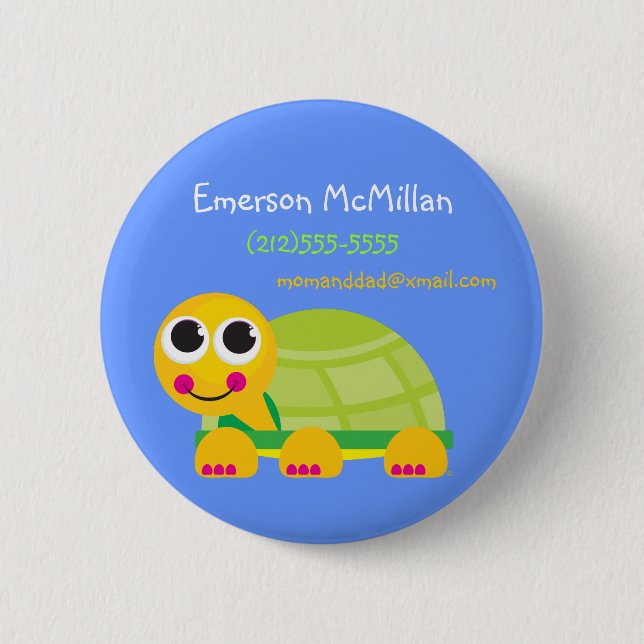 Botón de la identificación de la tortuga (Anverso)