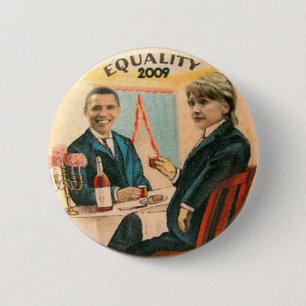 Botón de la igualdad 2009 de Obama y de Hillary