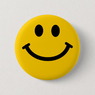 botón de la insignia amarillo Happy Face