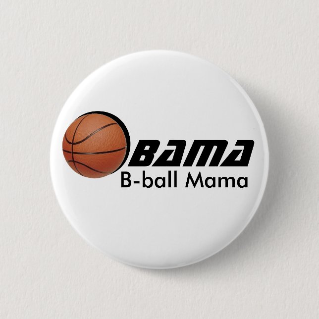 Botón de la mamá de Obama Bball (Anverso)